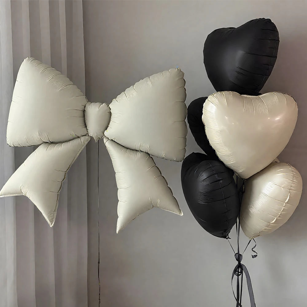 1 pack of bow-shaped aluminum foil balloons, suitable for birthday party, anniversary party, anniversary party decoration