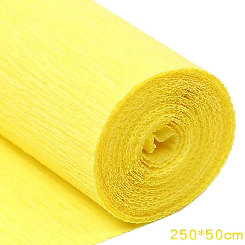 50x250cm Colored Crepe Paper Roll Origami Crinkled Crepe Paper Craft DIY Flowers Decoration Gift Wrapping Thickened Paper Craft
