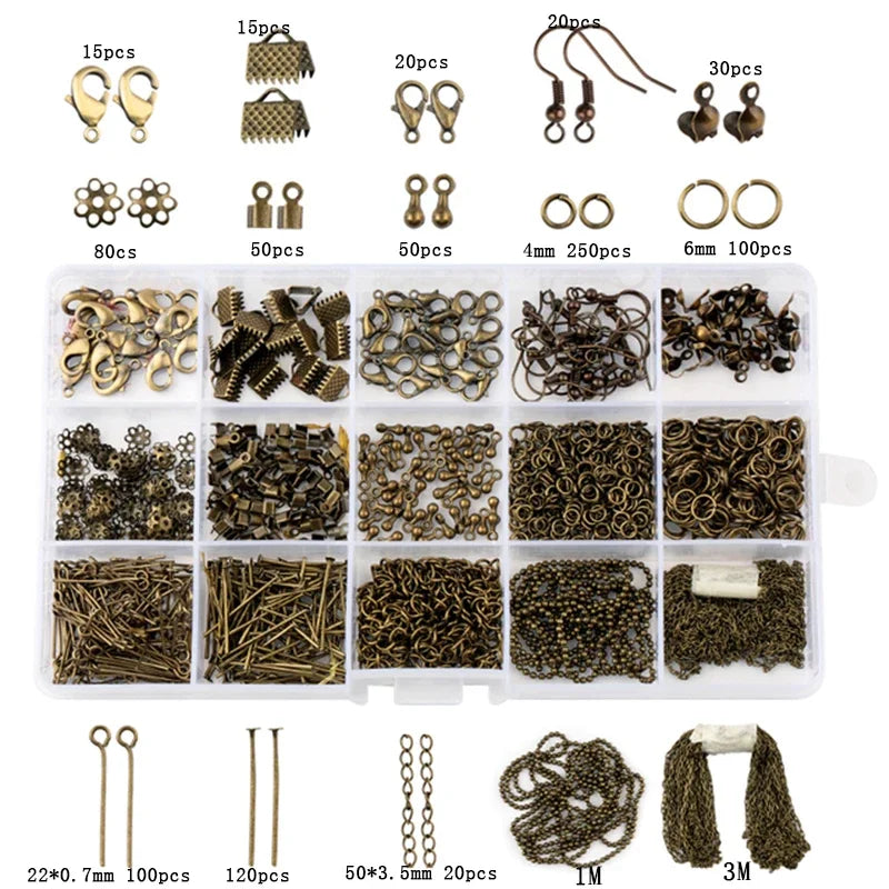 Jewelry Making Supplies Kit with Jewelry Tools, Jewelry Copper Wires Thread and Jewelry Findings for Jewelry Making