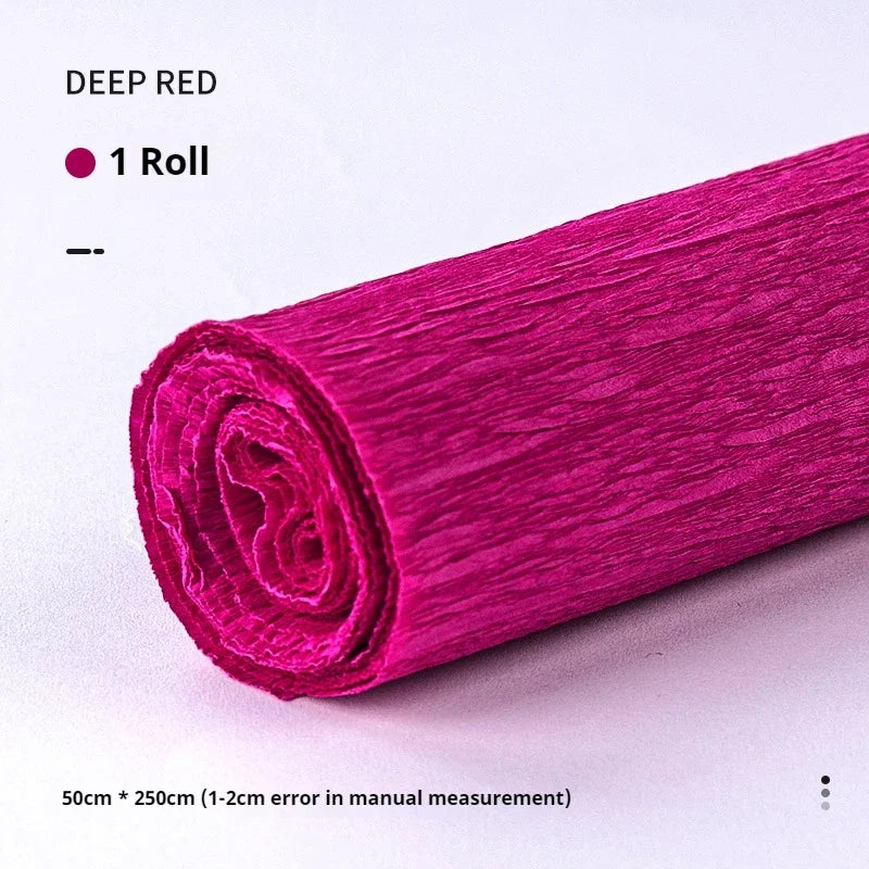 20 Colors 250x50cm Colored Handmade Crepe Paper Roll Origami Crinkled Crepe Paper Craft DIY Flower Home Decoration Wrapping Gift