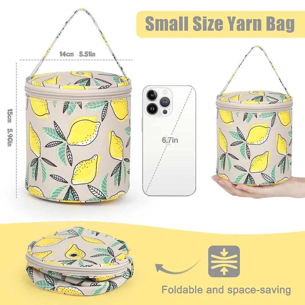 Small Yarn Bag With Holes,Portable Knitted Wool Yarn Storage Case,Crochet Thread Sewing Accessories Perfect for Travel,Beginner