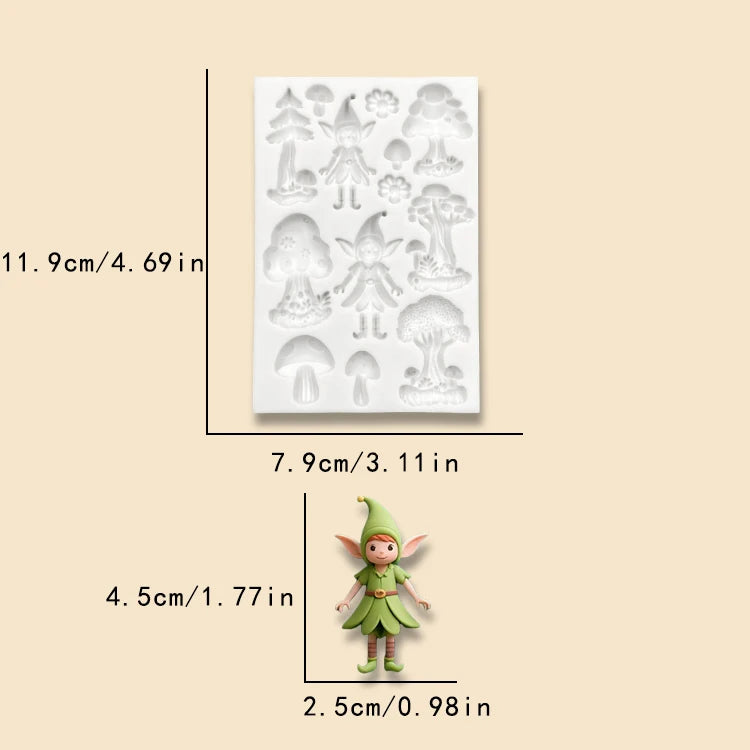 Mushroom Fairy Forest Castle Silicone Sugarcraft Mold Cupcake Baking Mould Fondant Cake Decorating Tools