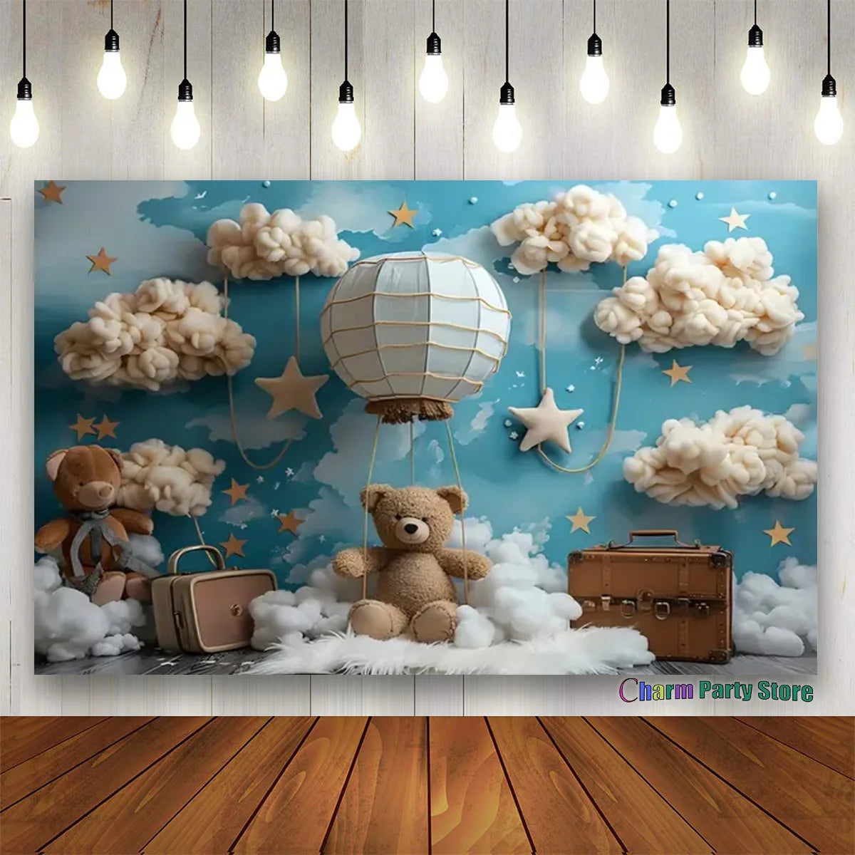 Teddy Bear Colorful Balloons 1st Birthday Backdrop Kids Gifts Baby Shower Oh Baby Background for Photography  Photo Props Studio