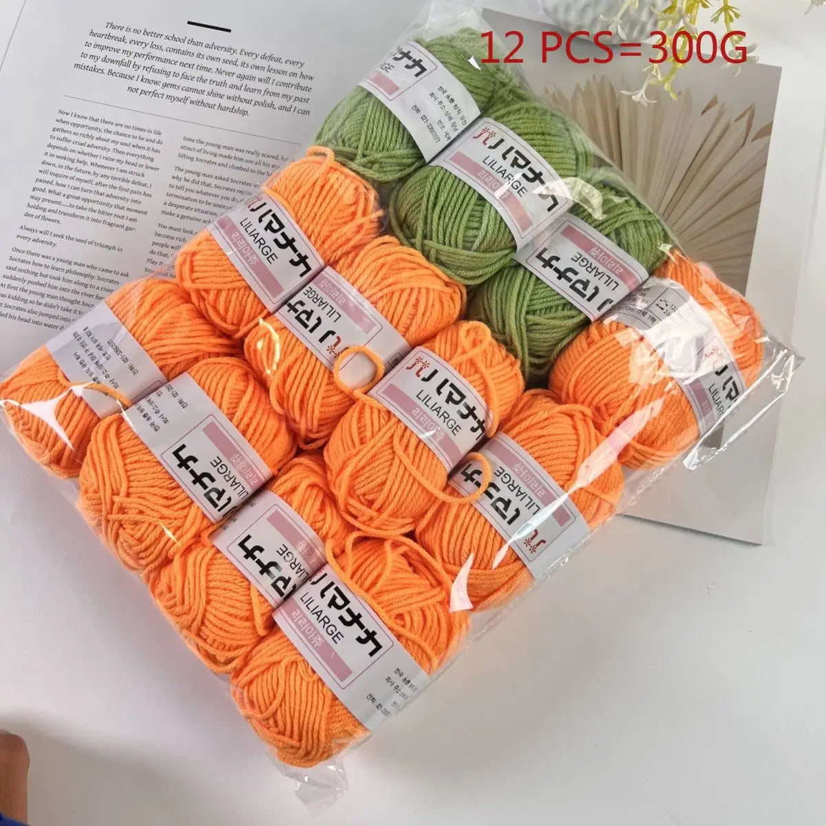 12PCS 300g Milk Yarn Handmade Coarse DIY Weaving Yarn Ball For Sweater Hat Scarve And Other Clothing Soft Crochet Knitting Yarn
