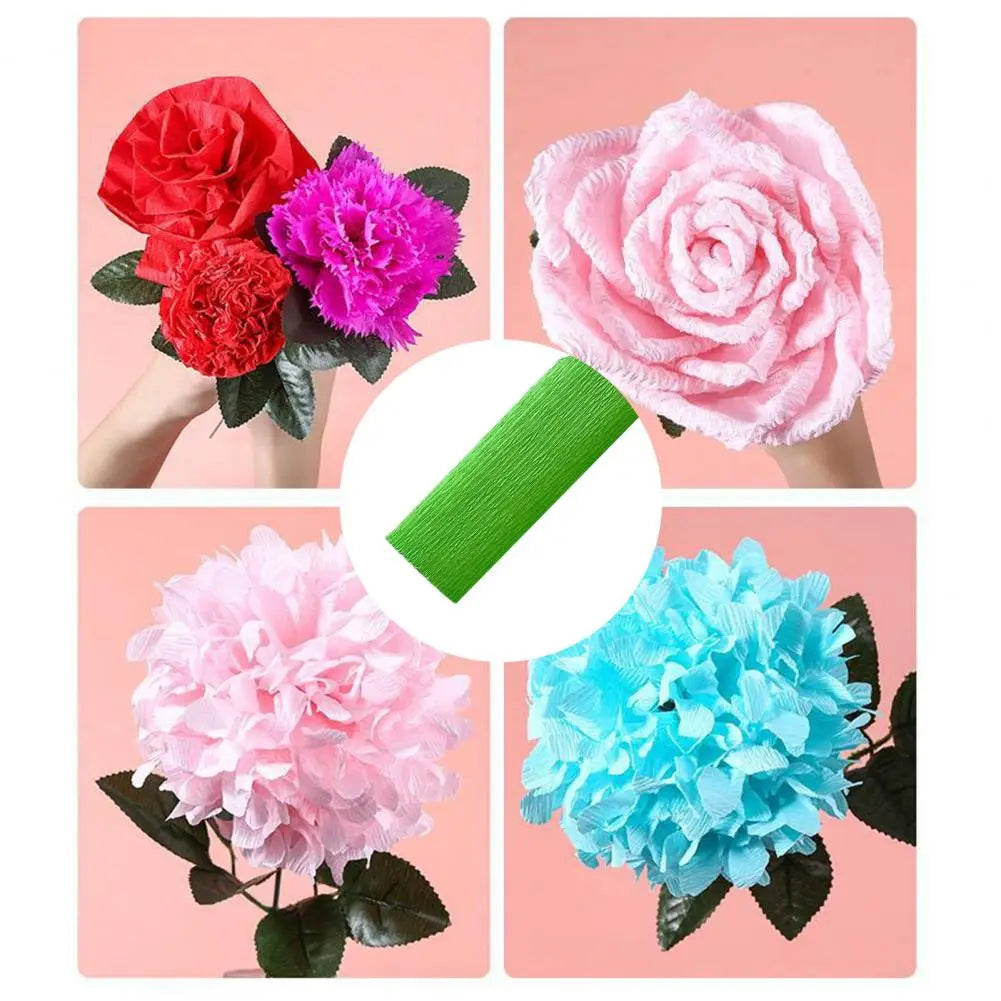 50*250cm Crepe Paper Thickened Crafts Paper Flowers' Material DIY Paper Flower Italian Style Papers Roll For Art Projects Decor