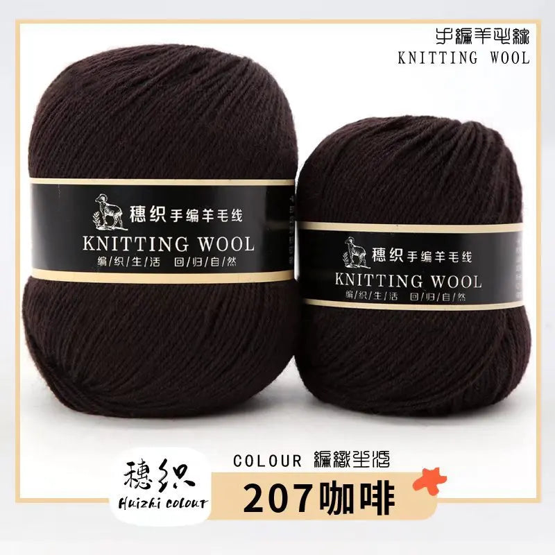Hand Knitted Four-Ply Wool Yarn Medium Fine for Sweater Scarf Hat Pure Color Wool Yarn Spun Yarn from Hebei Mainly for Hand K...