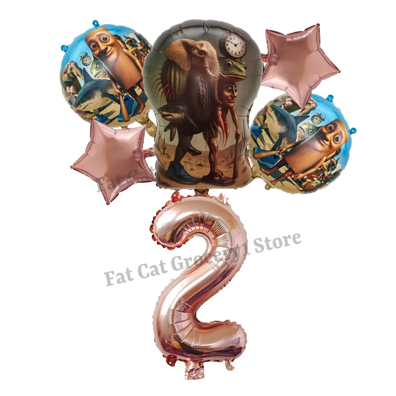 Italian Brainrot Birthday Balloons New Tralalero Tralala Digit 1-10 Ballons Gender Reveal Baby Shower Party Decoration Kids Gift