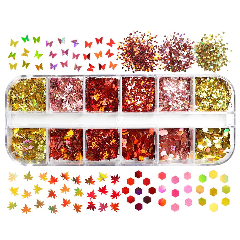 Gold Pink Butterfly Resin Sequins Glitter For Epoxy Resin Filling Cherry Blossom Resin Filler UV Silicone Mold DIY Accessories