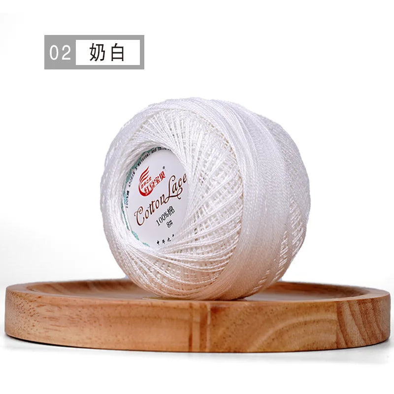 Pure Cotton Lace Thread Shiny Lin Yarn Handmade DIY Crochet Thread Combed Spun Yarn Knitting Crochet Handweaving Yarn