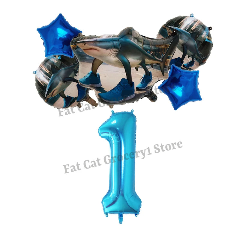 Italian Brainrot Birthday Balloons New Tralalero Tralala Digit 1-10 Ballons Gender Reveal Baby Shower Party Decoration Kids Gift