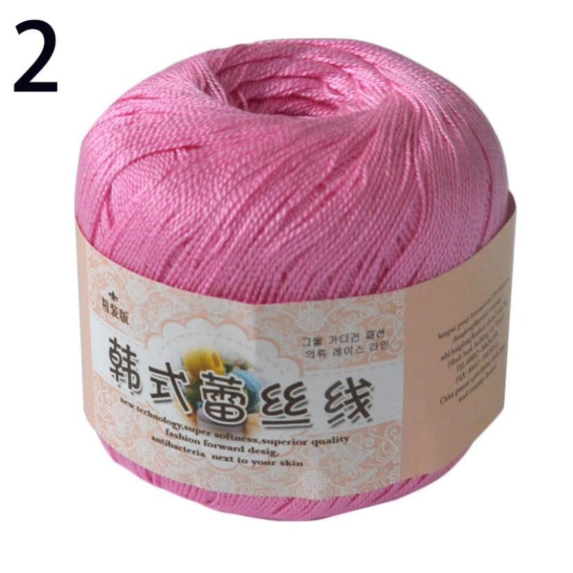 50g /roll 0.8mm Lace Thread Crochet Cotton Yarn Handmade DIY Line Fine Wool for Knitted Woven Sewing Accessories