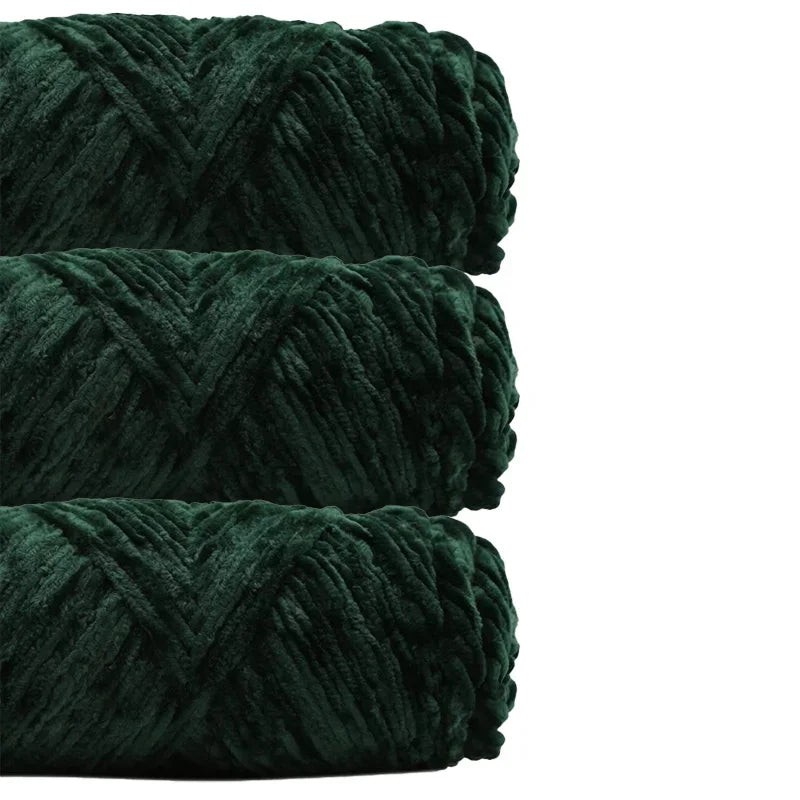 3 Pack Edelweiss DIY Material Pleuche Chenille Yarn Gold Luster Velvet Knitting Woven for Pendant / Sweater 300g 540m