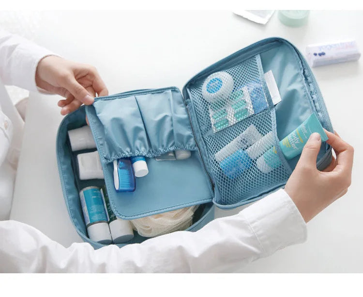 Portable Needlework Storage Bag Mesh Divider Pouch Yarn Knitting Tools Organizer Cases Storage DIY Apparel Travel Wash Bag