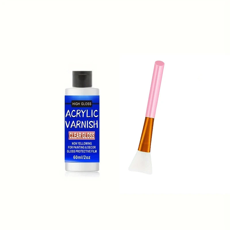 200ml/120ml/60ml High-Gloss Acrylic Varnish Sealing Glue Non-Yellowing Protective Transparent Coating Waterproof Gloss Finish