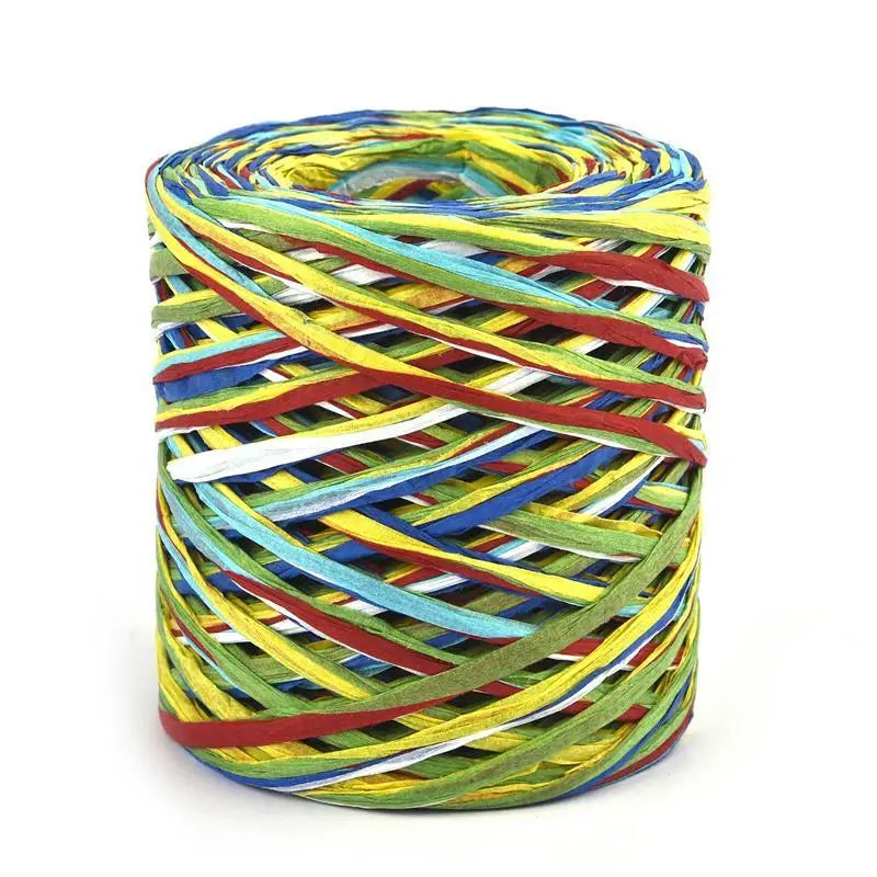 100M Natural Raffia Straw Yarn for Knitting Crocheting Paper Threads Friendly Paper Yarn DIY Handmade Summer Sunhat Beach Bag