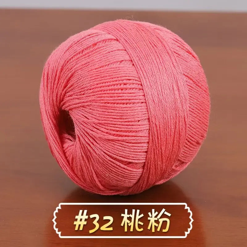 6-Strand Cotton Linen Lace Yarn Handmade Crochet Thread Medium Fine Hooking DIY Material Kit Children's Sweater Crochet Needl...