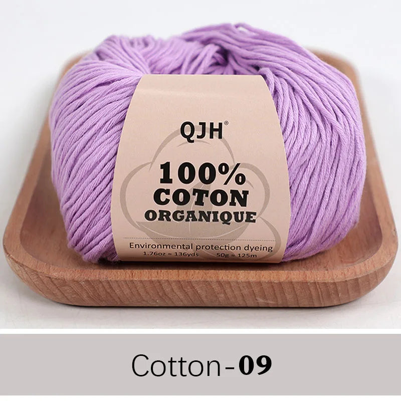 QJH 100% Cotton Yarn, Cotton Baby Sport Weight Yarn, Amigurumi Yarn, Summer Soft Yarn, Crochet/Knitting Yarn - 6 Pcs