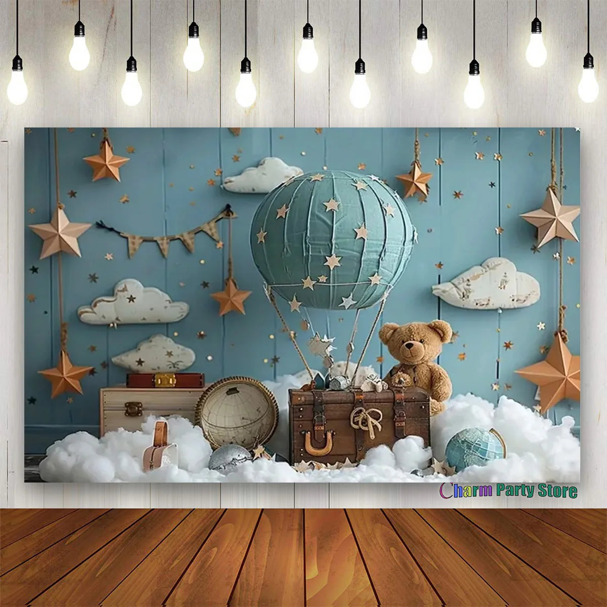Teddy Bear Colorful Balloons 1st Birthday Backdrop Kids Gifts Baby Shower Oh Baby Background for Photography  Photo Props Studio
