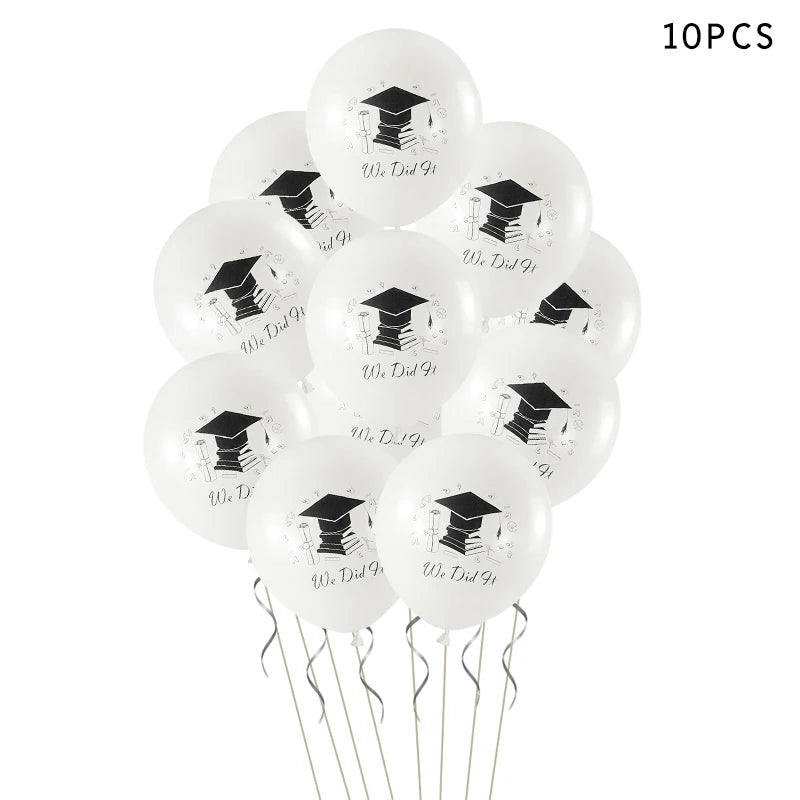 10Pcs We Did it Bachelors Cap Balloon Latex Graduation Decorations Class Of 2023 Graduation Party Congratulation Decor