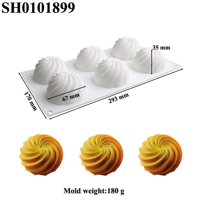 Meibum Spiral Diamond Cactus Texture Silicone Cake Molds Mousse Dessert Baking Tools Soap Mould DIY Candle Mold Kitchen Bakeware