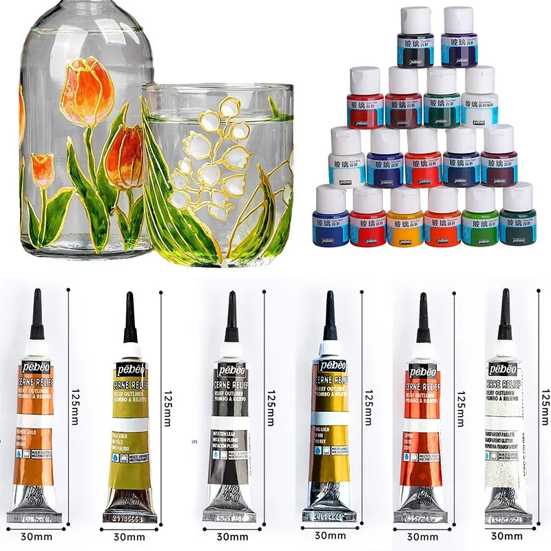 Creative 20ml Acrylic Paints Rich Color Waterproof Glass Pigments Tube For Painting Supplies Artist Drawing Art DIY Crafts