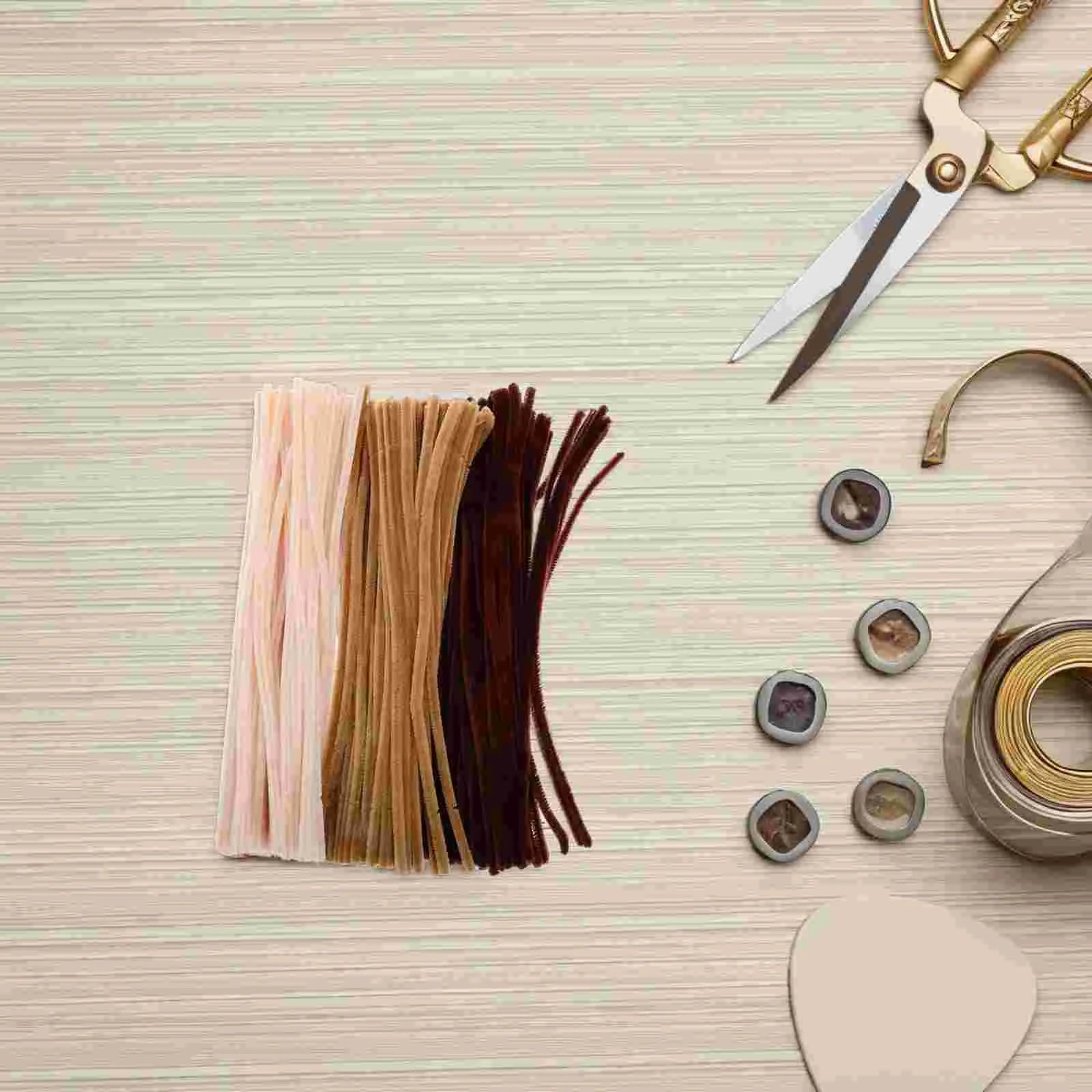 300 Pcs Chenille Stems Craft Supplies Pipe Cleaners Solid Color Fuzzy Twisting Sticks Diy Art Activity Kids Educational