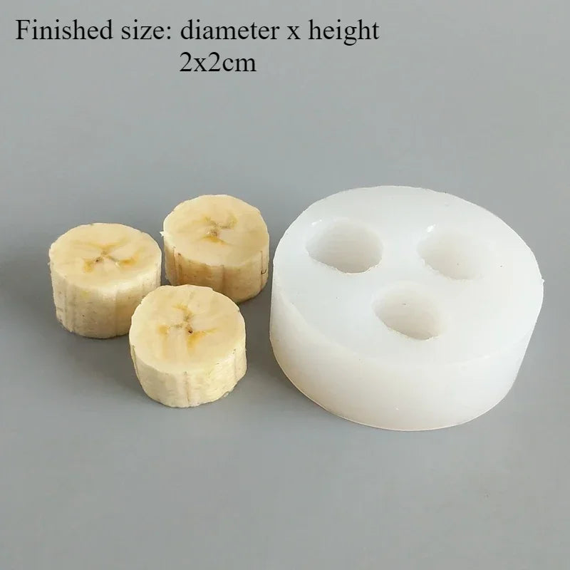 3d Fruit Silicone Molds Banana Slices Kiwi Dried Jujube Fruit Fondant Cake Chocolate Mould Cake Decoration DIY Resin Molds