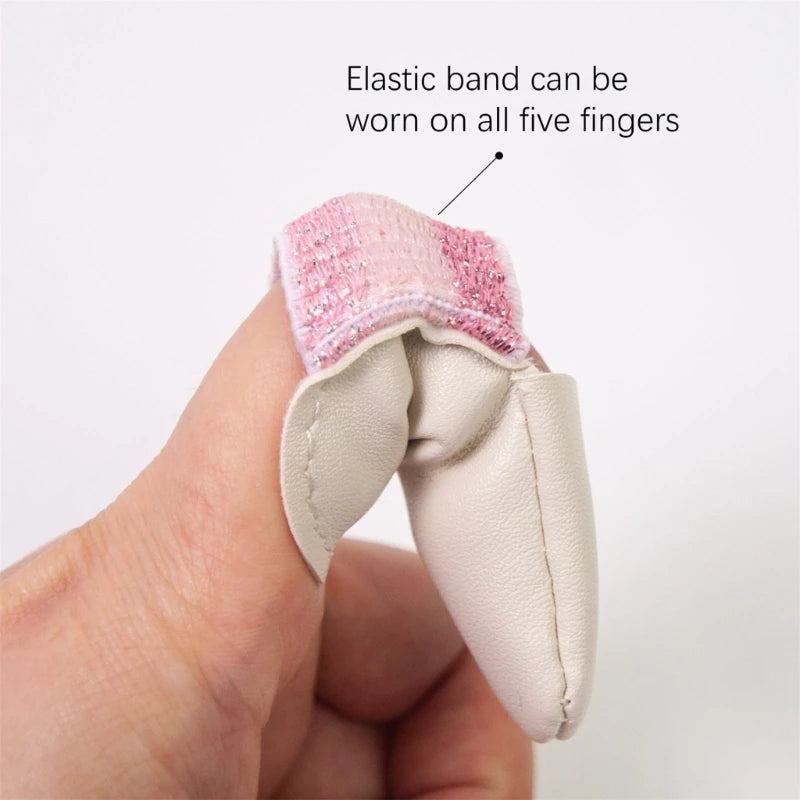 2pcs/Pair Knitting Finger Protector Leather Thimbles Embroidery Crochet Finger Guard Thimble Protector for Craft Needlework