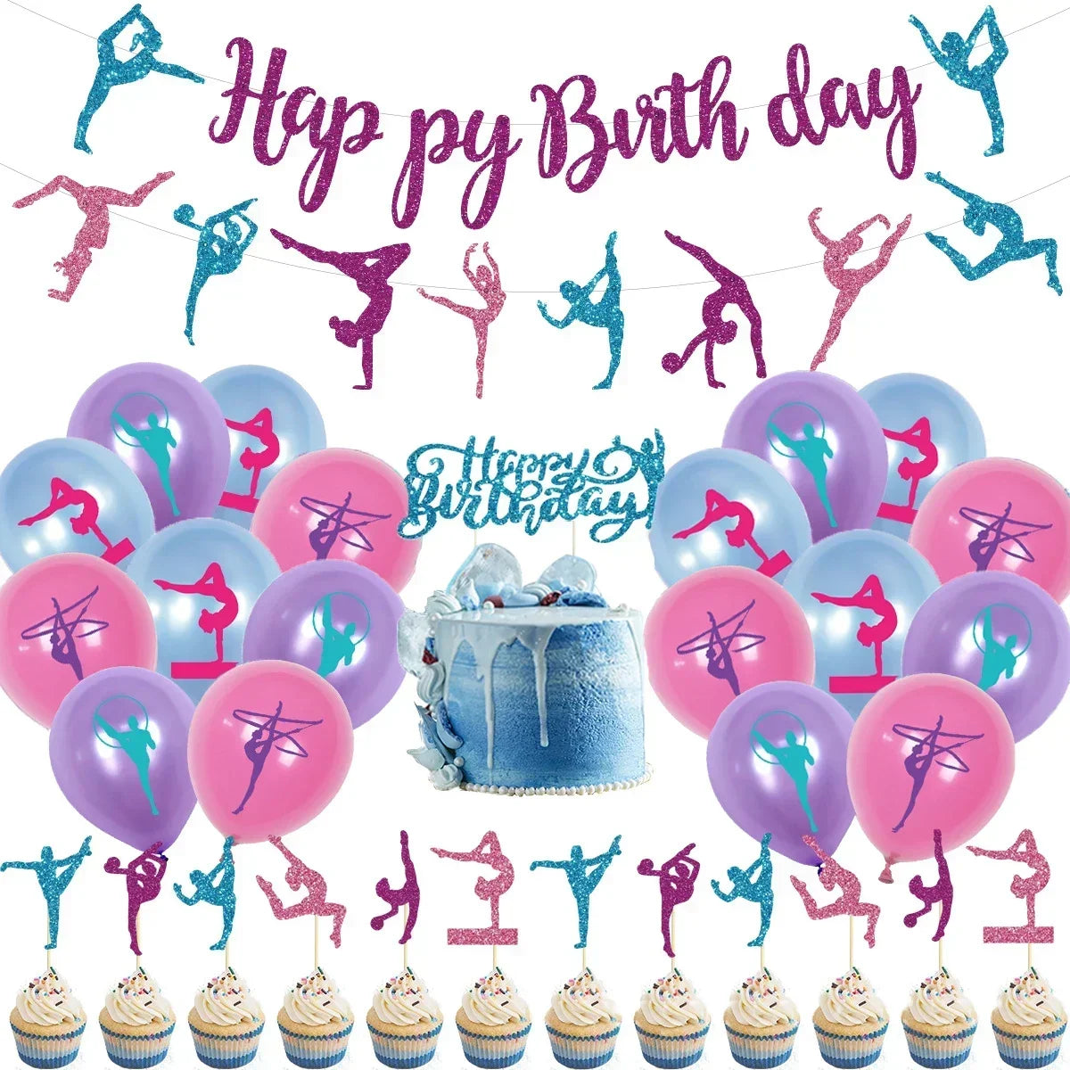 Rhythmic Gymnastics Balloons Dance Gymnastics Balloons for Dance Game Sports Theme Baby Shower Birthday Party Decorations