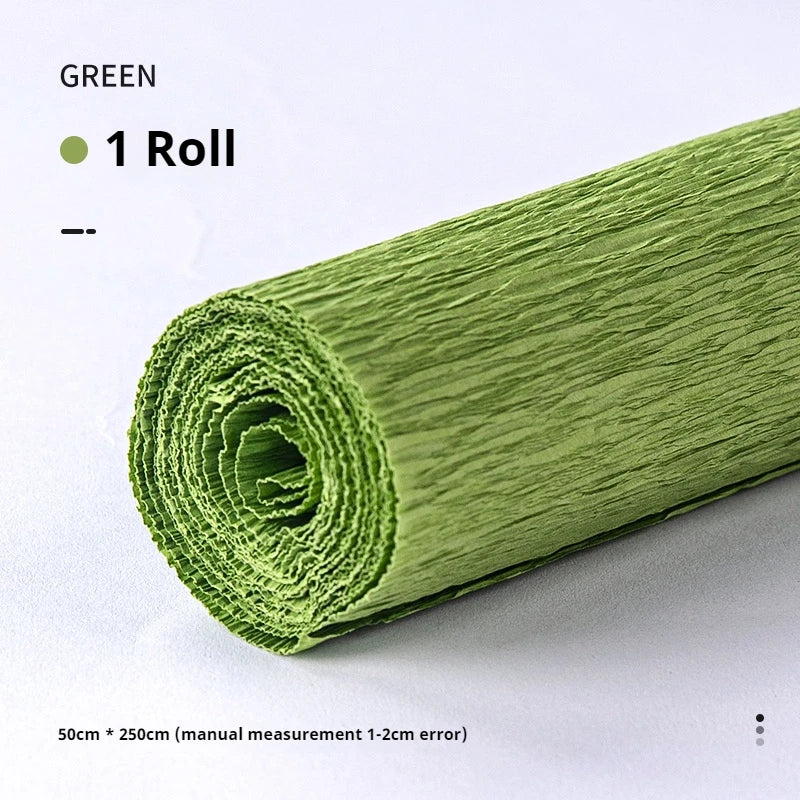 20 Colors 250x50cm Colored Crepe Paper Roll Origami Crinkled Crepe Paper Craft DIY Flowers Decoration Gift Wrapping Paper Craft