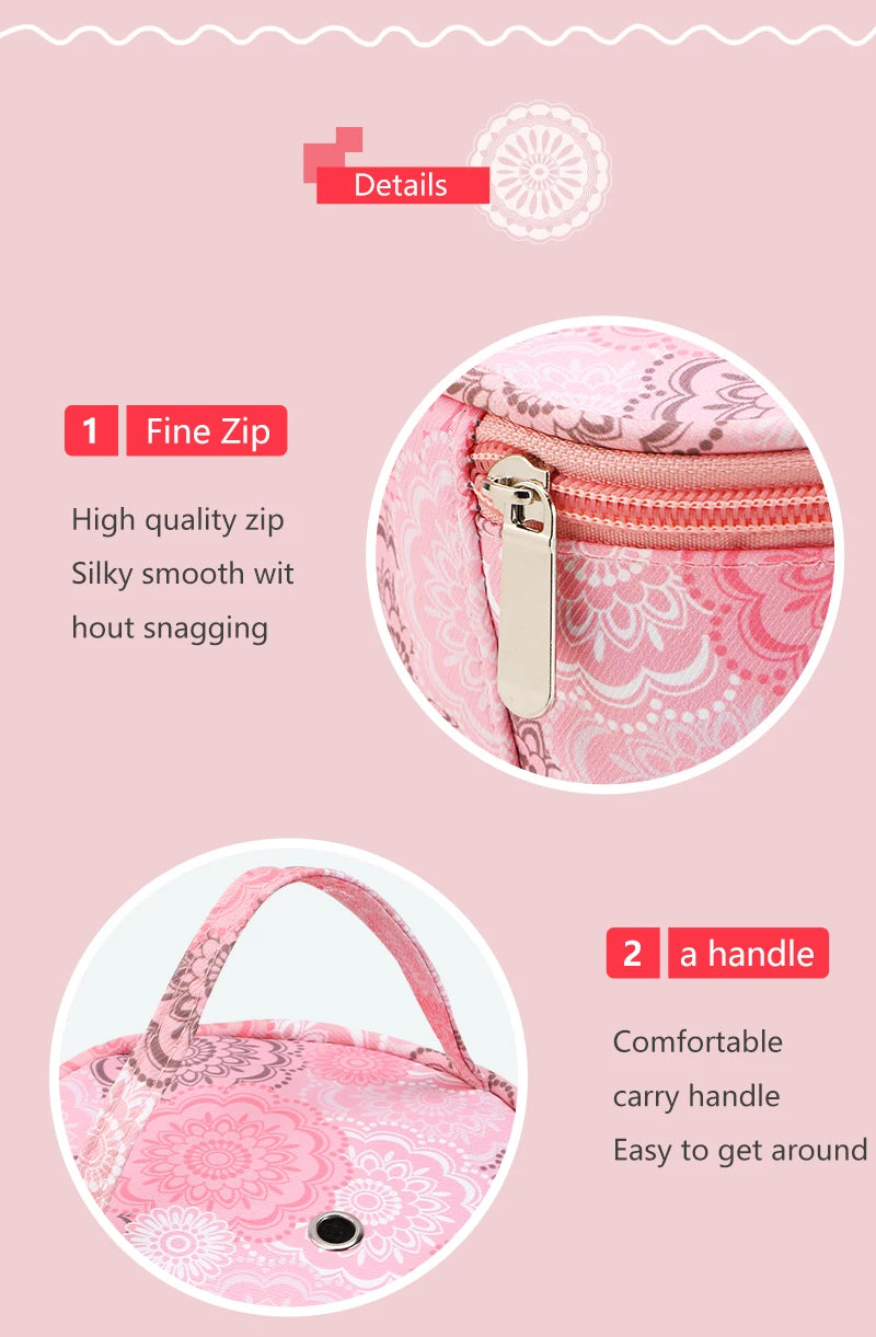 Portable Round Yarn Storage Bags Knitting Wool Yarn Bags Organizer Waterproof Crochet Hooks Bag for Sewing Accessories Tools