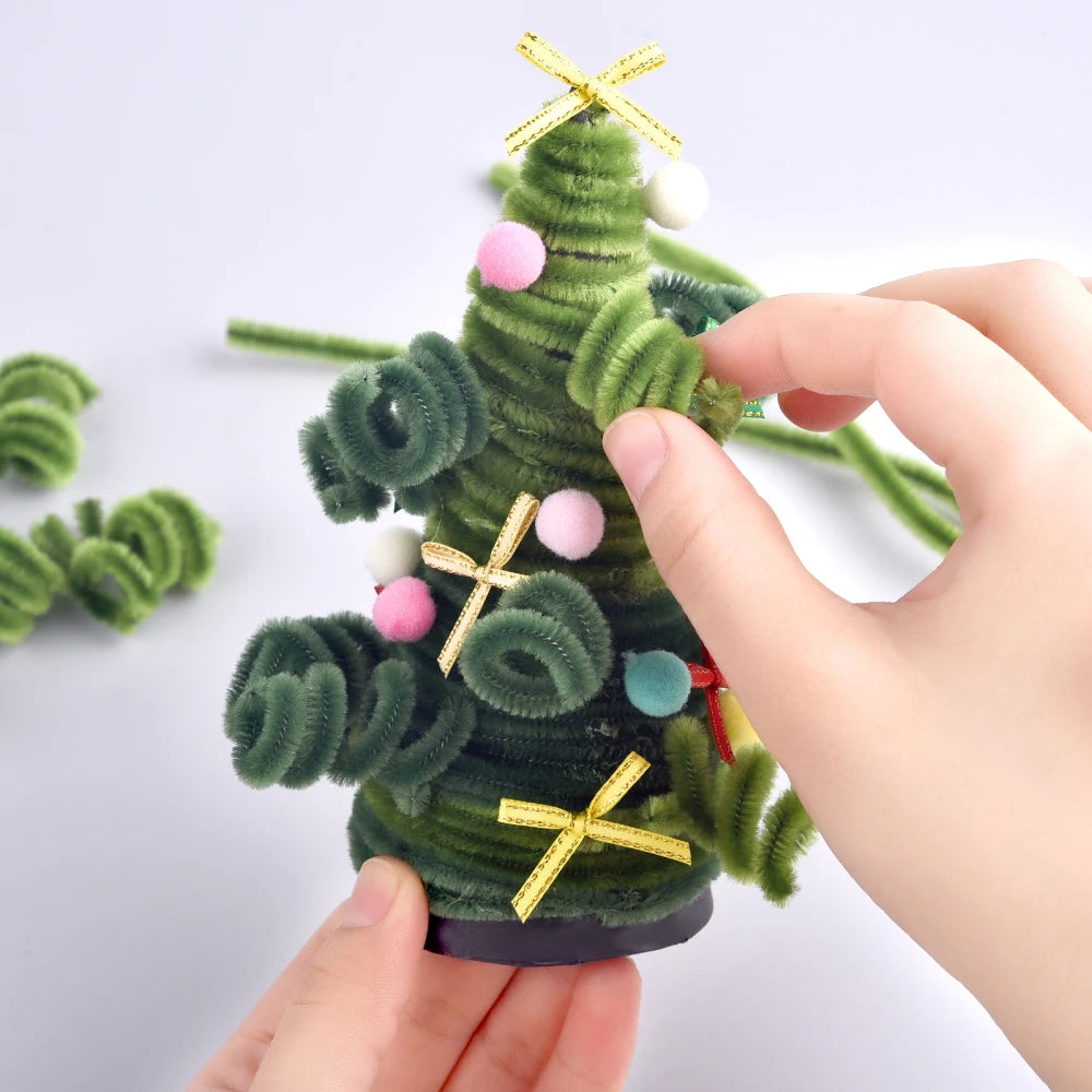 100pcs Plush Stick Chenille Stem Pipe Kids Toys Twisting Bar Creative Hobby Material Plush StripsIron Felt Wires Chenille Sticks