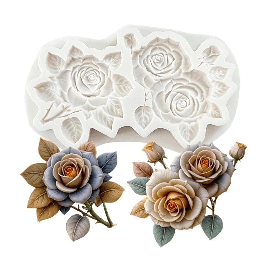 Flower Rose Silicone Sugarcraft Mold Resin Tools Chocolate Cupcake Baking Fondant Cake Decorating Tools