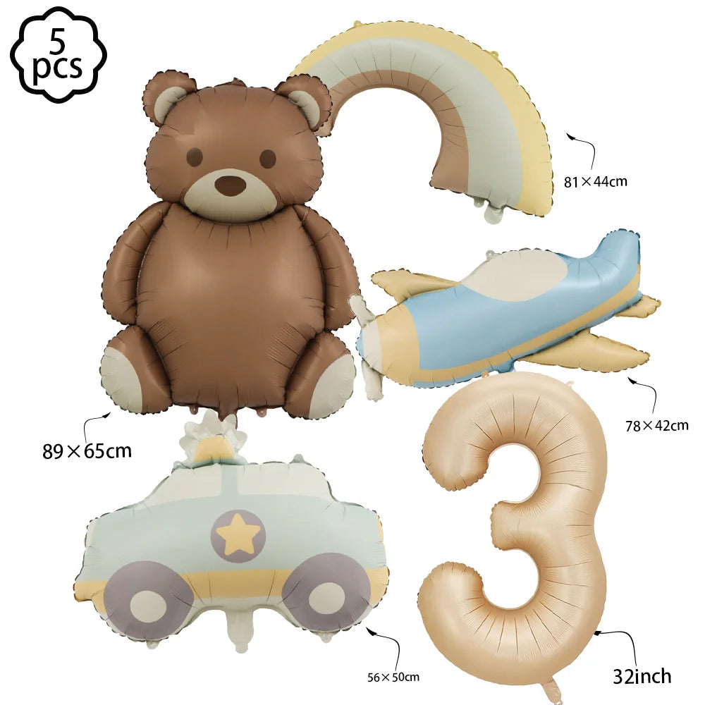 Brown Teddy Bear disposable tableware Teddy Bear party napkins plates cups kids Teddy Bear Birthday Party decoration Baby Shower