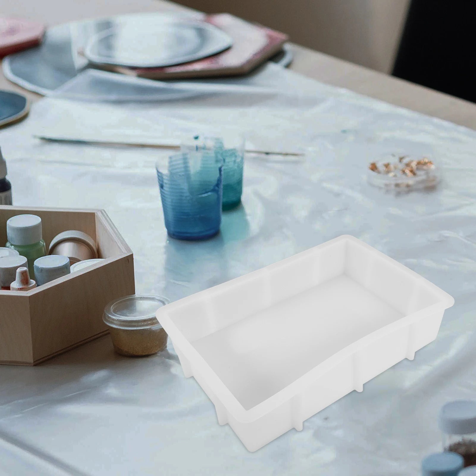 Large Rectangular Resin Molds Silicone Craft Decor Epoxy Rectangle Mold for Flower Preservation Dried Specimen Home Projects