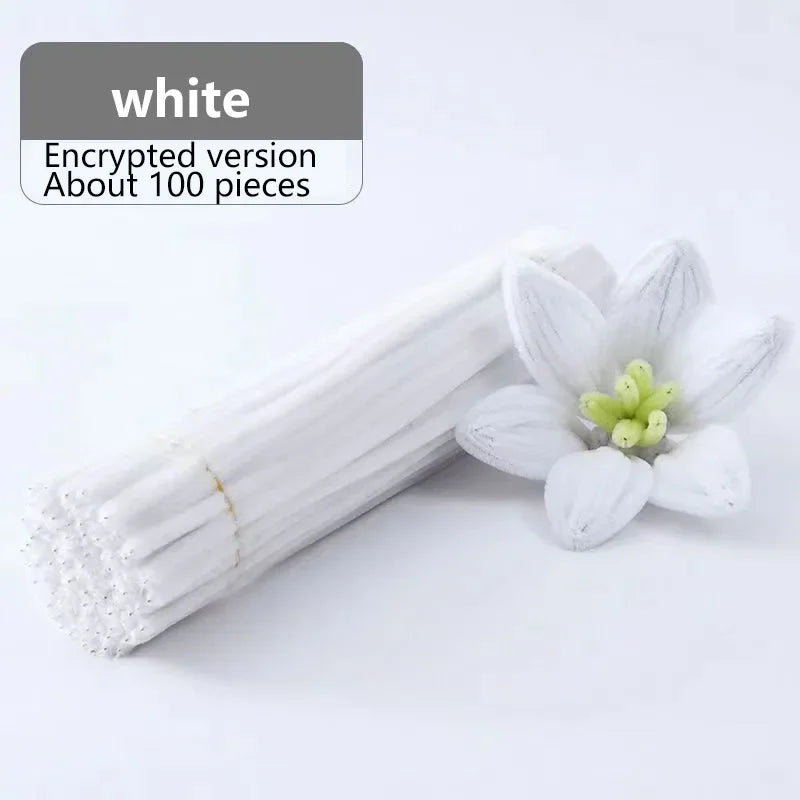 100pcs Chenille Stems Toys DIY Strips Twist Bar Anvil Wire Craft Pipe Creative Hobby Children Plush Stick Chenille Sticks