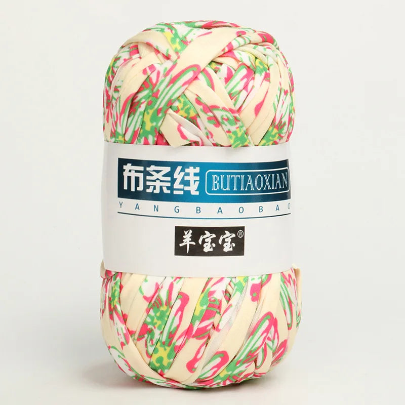 100g T Shirt Knitting Yarn For Crochet Bag Hat Slippers Coaster Blanket Thread Soft Polyester Woven Yarn Thick Soft Cloth Yarn