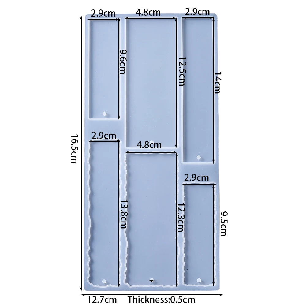 DIY Crystal Epoxy Resin Mold Leaves Cat's Claw Love Flower Rectangular Full Page Bookmark Silicone Mould