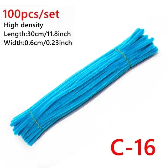 100pcs Colorful Chenille Stems Pipe Cleaners Kids Educational Toys Handmade Plush Tinsel Twist Sticks For DIY Craft Supplies