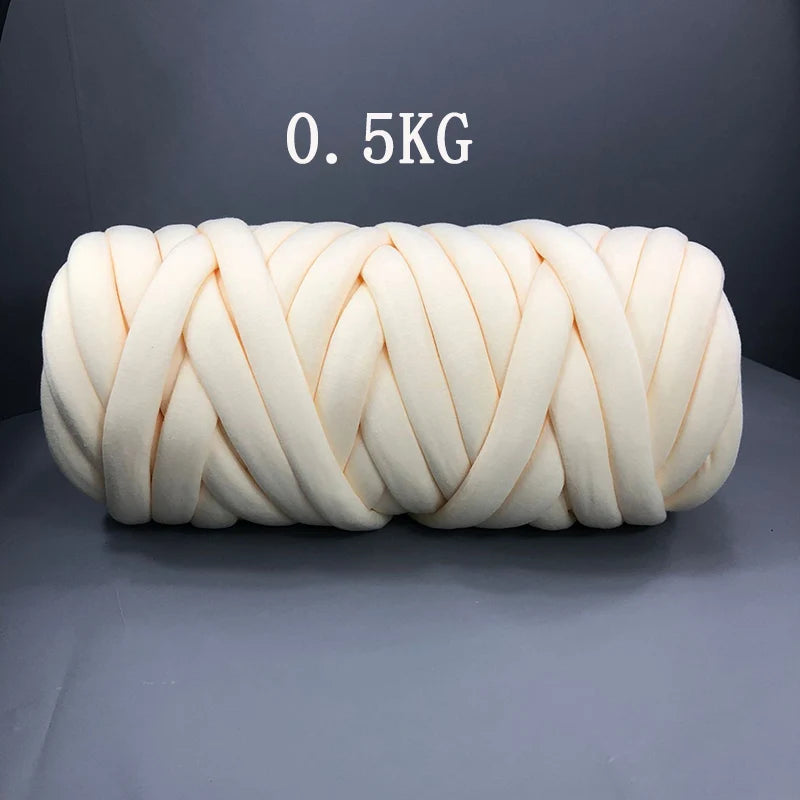 1KG Thick Super Bulky Chunky Yarn for Hand Knitting Crochet Soft Big Cotton DIY Arm Knitting Roving Spinning Yarn for Blanket