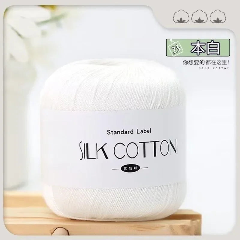 50g/PC Silk Lace Cotton Milk Crochet Yarn Baby Hand-Knitted Warm Soft Knitting Thread for Hand Knitting Supplies Cross Stitch