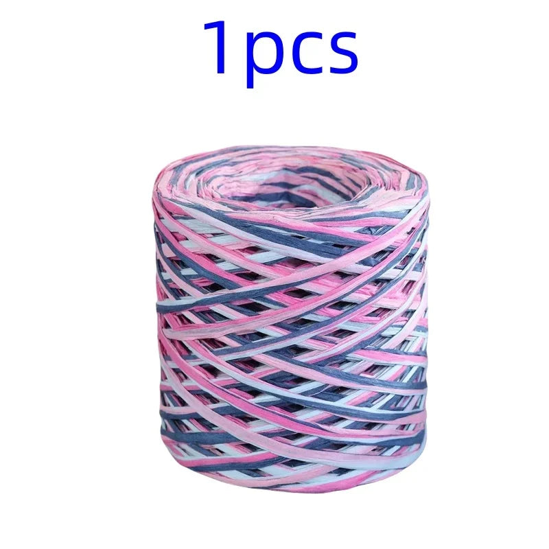 2024 200M Natural Raffia Straw Yarn For Knitting Crocheting Paper Threads DIY Handmade Summer Sunhat Beach Bag Freeshipping