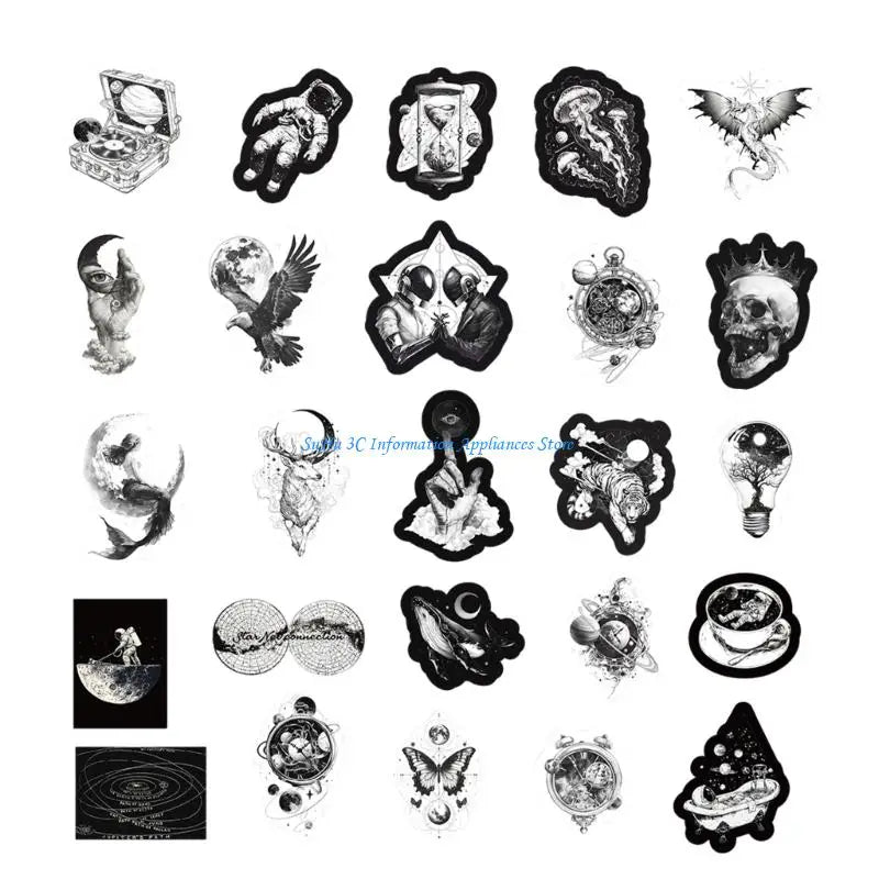 50Pcs Retro Aesthetic Sticker Scrapbooking Decoration Sticker Journaling Sticker