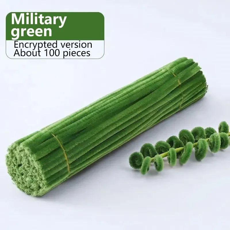 100pcs Chenille Stems Toys DIY Strips Twist Bar Anvil Wire Craft Pipe Creative Hobby Children Plush Stick Chenille Sticks