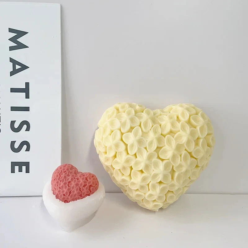 3D Heart-shaped Flower Silicone Candle Molds DIY Love Chocolate Cake Baking Soap Gypsum Handicraft Making Valentine's Day Gift