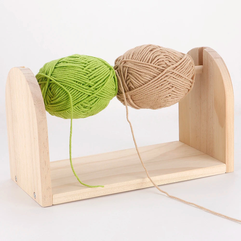1pcs Wood Yarn Spool Holder, Knitting Yarns Storage Rack, Rotating Spinner, Weaving Spool Frame, DIY Crochet & Knit Assist Tool