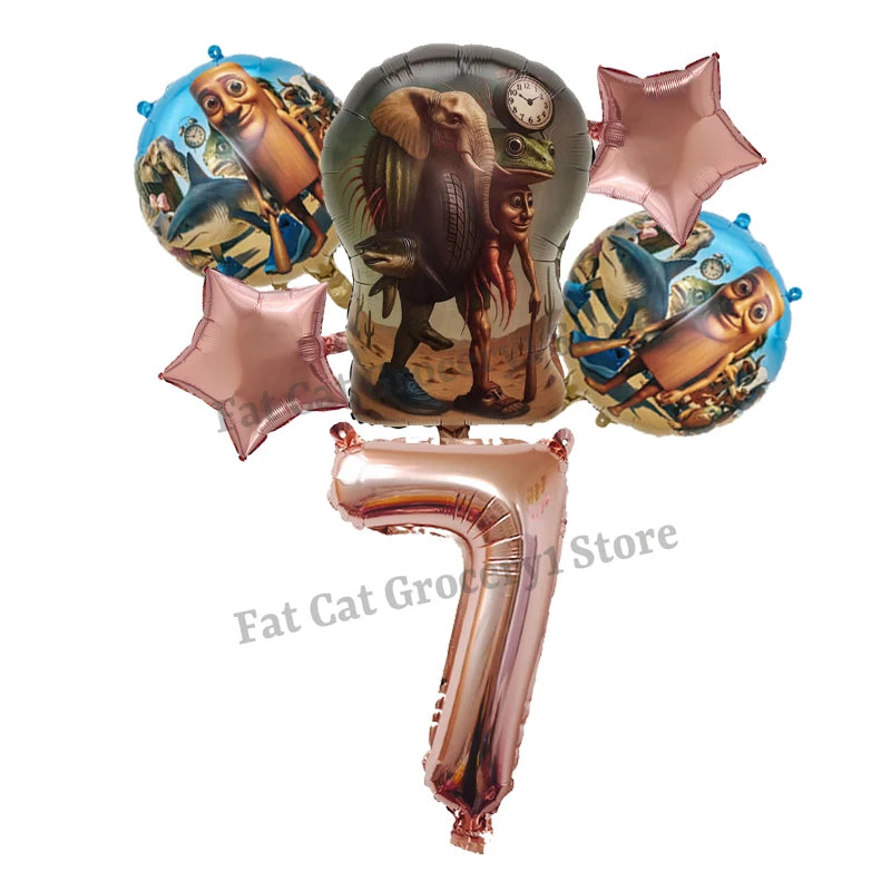 Italian Brainrot Birthday Balloons New Tralalero Tralala Digit 1-10 Ballons Gender Reveal Baby Shower Party Decoration Kids Gift