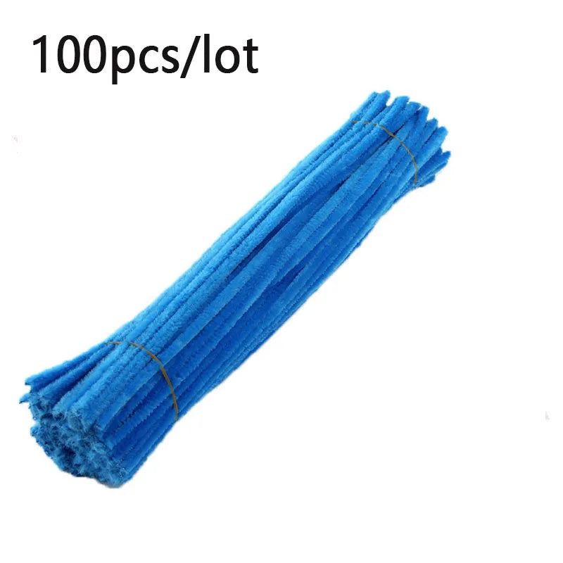 100pcs Colorful Chenille Stems Stick Toys DIY Strips for Simulation Flowers Christmas Tree Handmade Kids Educational Toys DIY