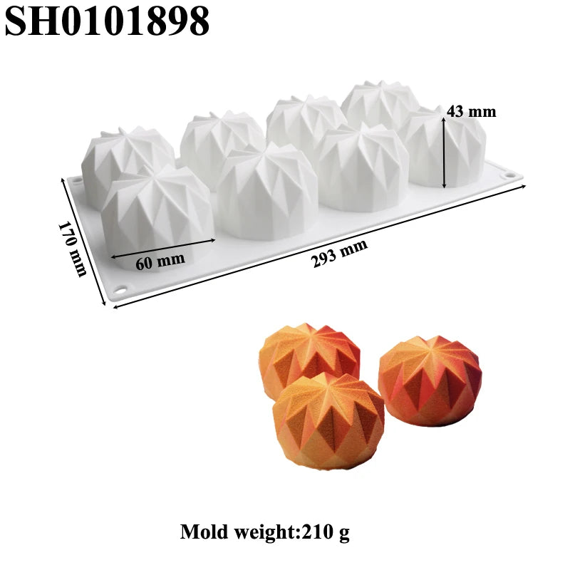 Meibum Spiral Diamond Cactus Texture Silicone Cake Molds Mousse Dessert Baking Tools Soap Mould DIY Candle Mold Kitchen Bakeware