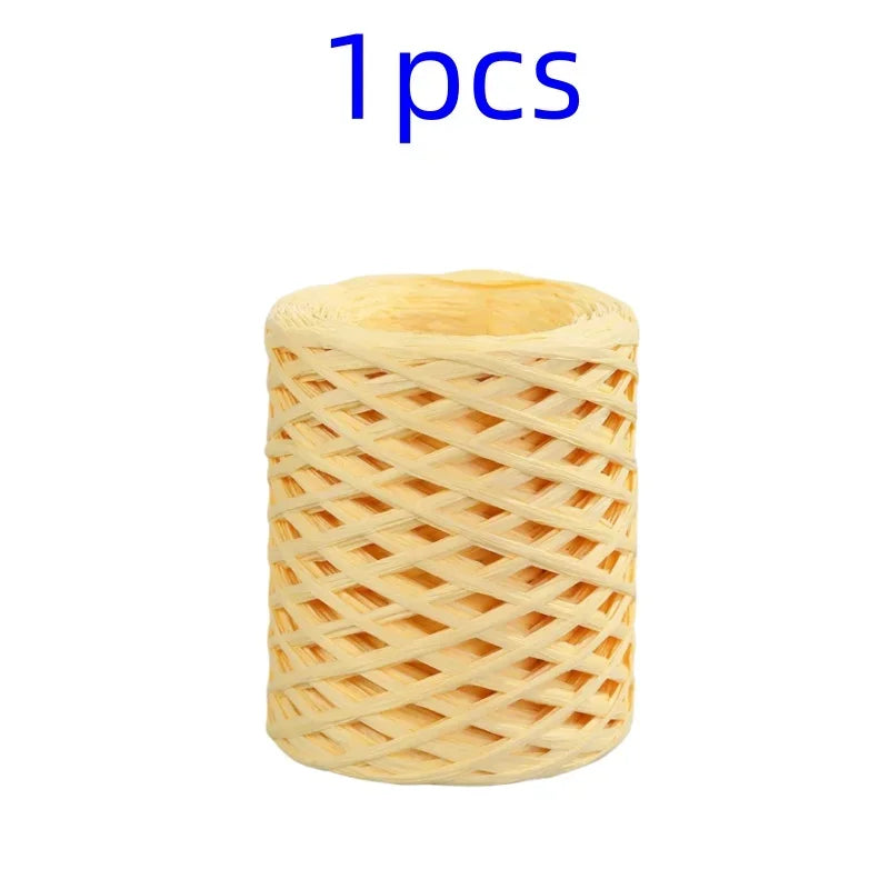 2024 200M Natural Raffia Straw Yarn For Knitting Crocheting Paper Threads DIY Handmade Summer Sunhat Beach Bag Freeshipping